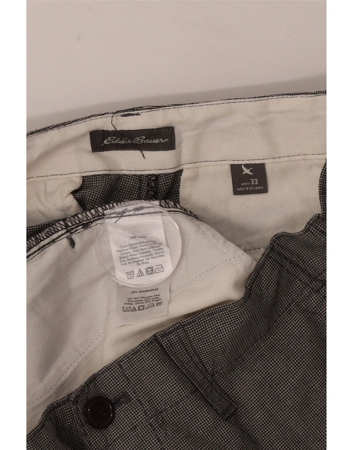 Eddie Bauer Chino Shorts til mænd W33 Medium Grey Houndstooth Bomuld