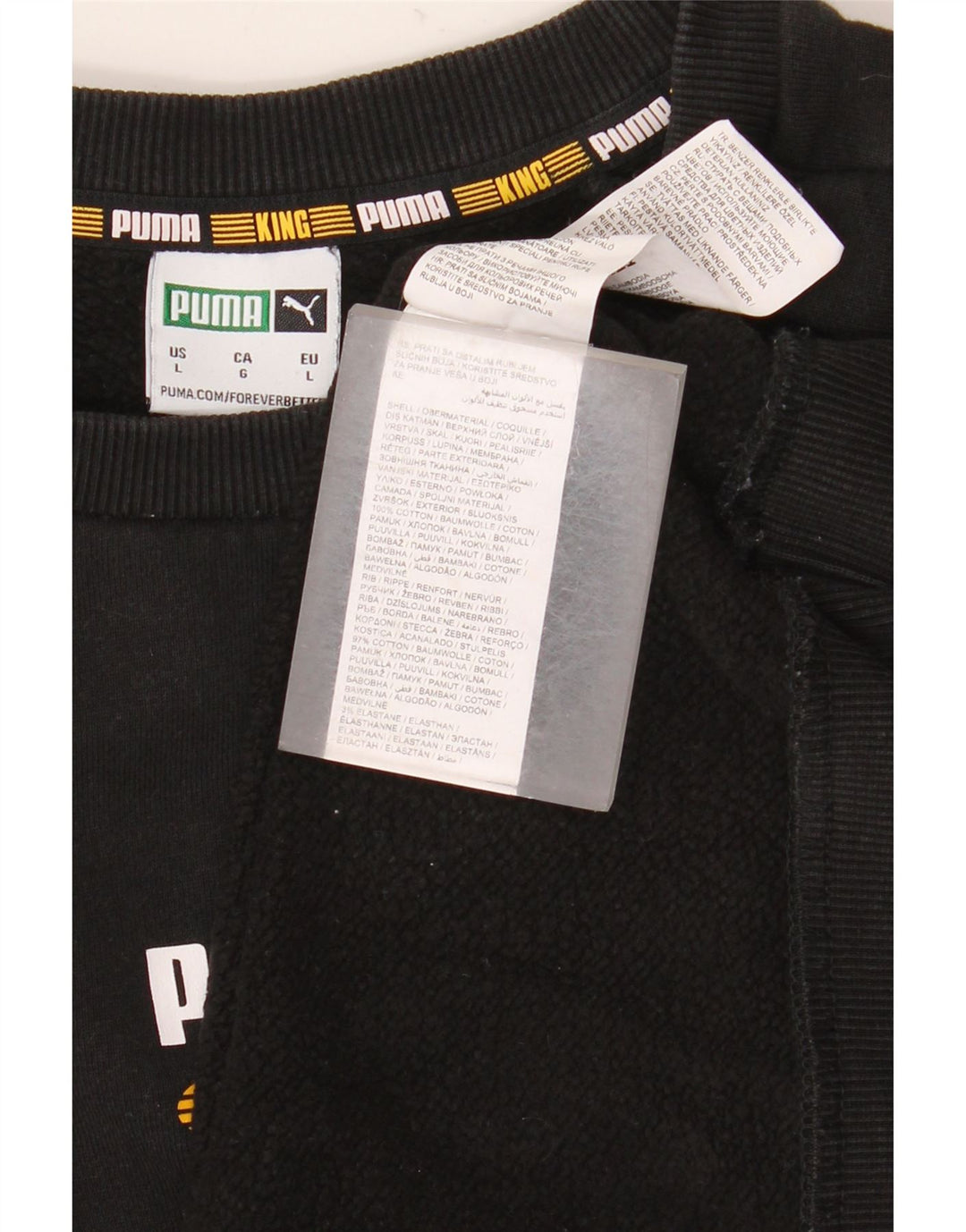 Puma Herre Grafisk Sweatshirt Jumper Stor Sort Bomuld
