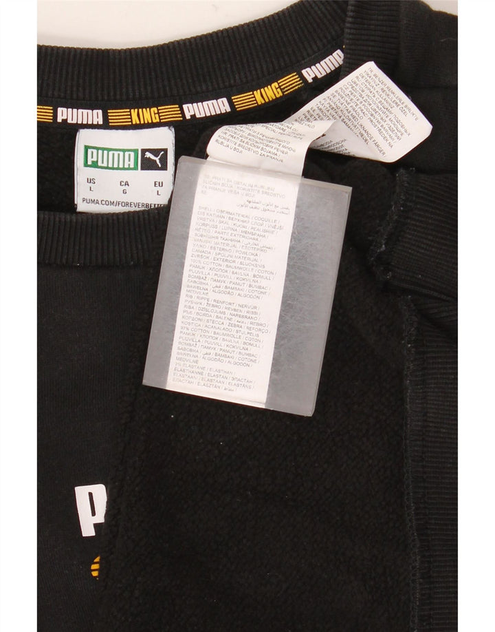 Puma Herre Grafisk Sweatshirt Jumper Stor Sort Bomuld