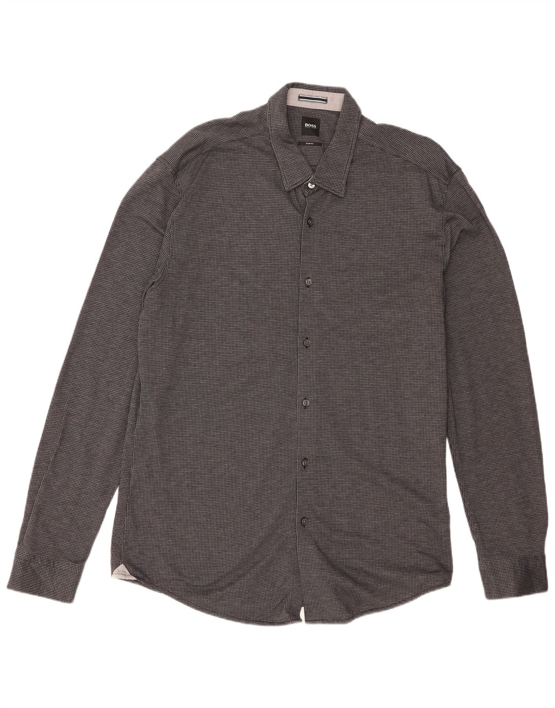 Hugo Boss Herre Slim Fit skjorte 2XL Sort Houndstooth