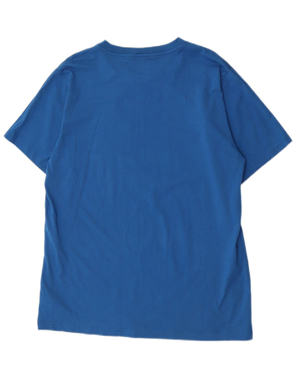 New Balance Herre Grafisk T-Shirt Top XL Blå Bomuld