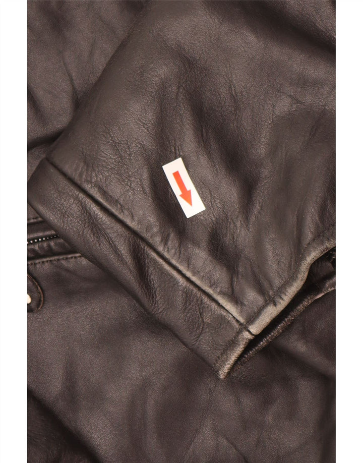 Vintage herre læderjakke UK 44 2XL sort læder