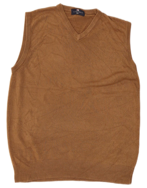 Marks & Spencer Herre Blue Harbor Vest Tank Top Medium Beige Akryl