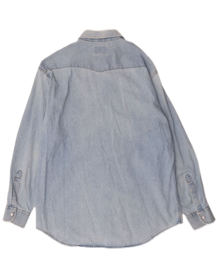 Carrera Denimskjorte til mænd Størrelse 39/40 Medium Blue Cotton