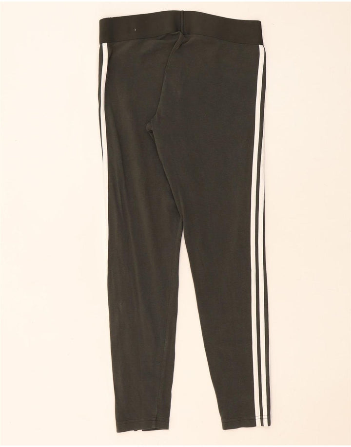 Adidas Dame Leggings UK 12/14 Medium Khaki Bomuld