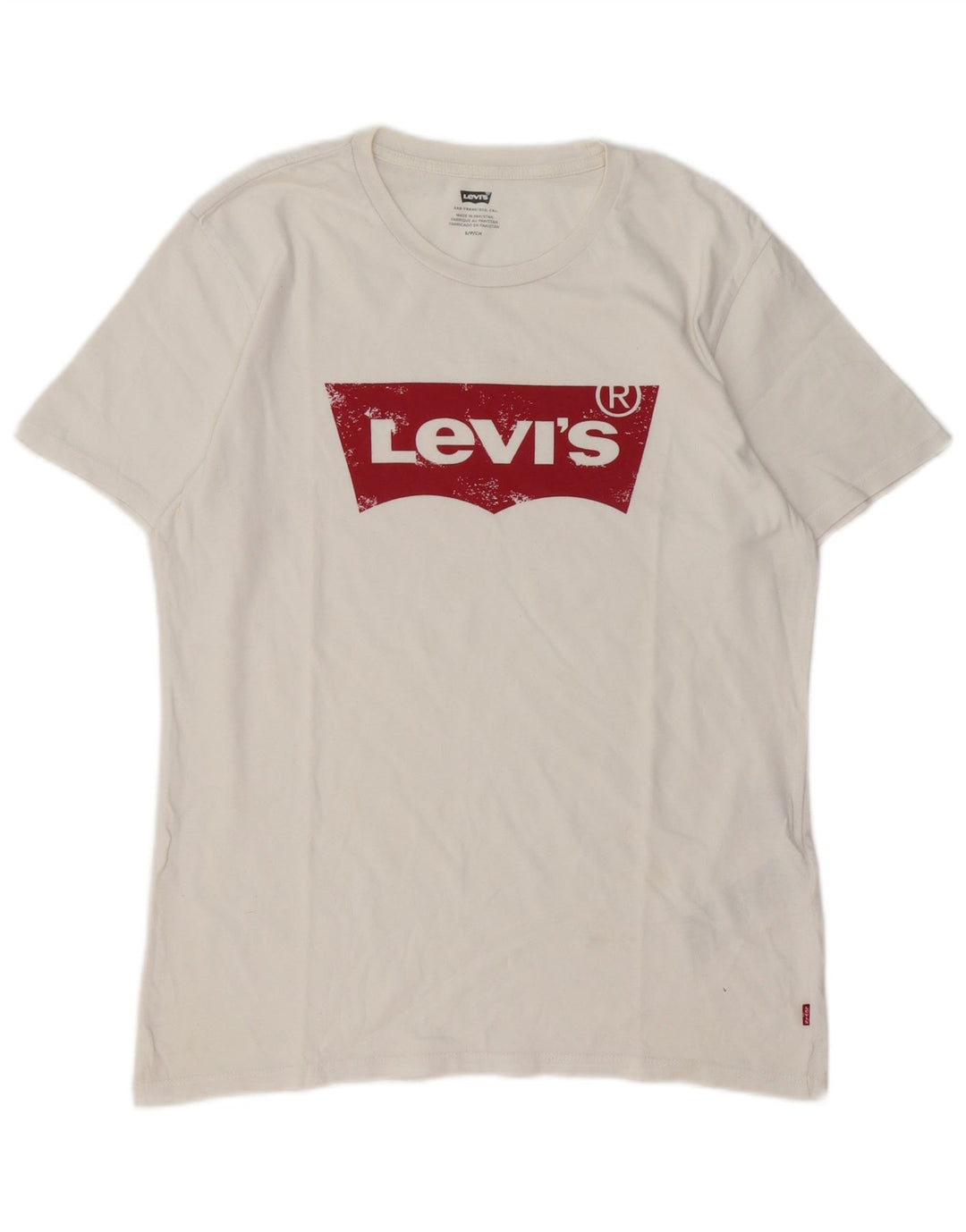LEVI'S Herre grafisk T-shirt Top Lille hvid bomuld