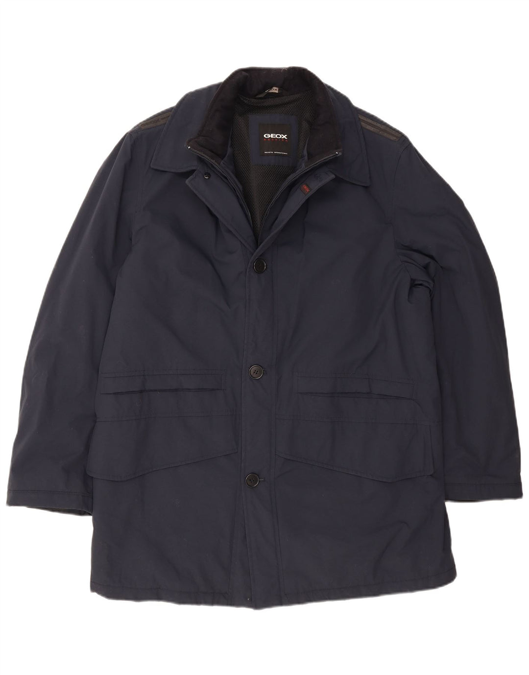 Geox Herre Respira Utility Jacket IT 52 XL Marineblå polyamid