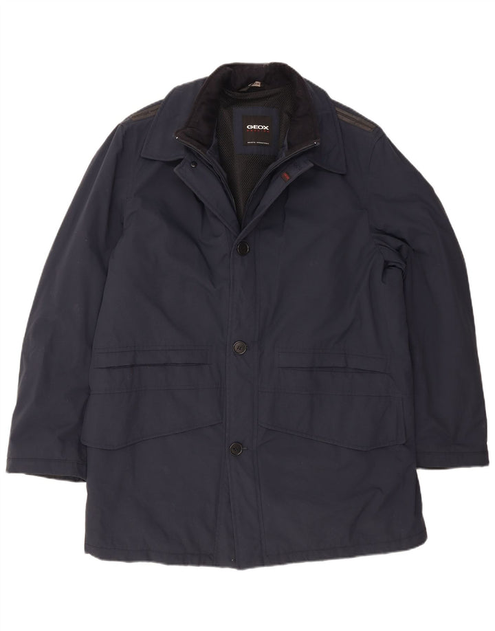 Geox Herre Respira Utility Jacket IT 52 XL Marineblå polyamid