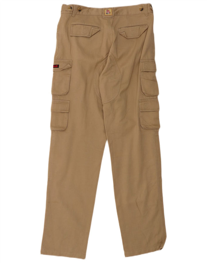 SLAM Mens Straight Cargo Trousers IT 50 Large W34 L33 Beige