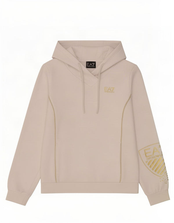 Emporio Armani Grafisk hættetrøje til kvinder UK 10 Small White