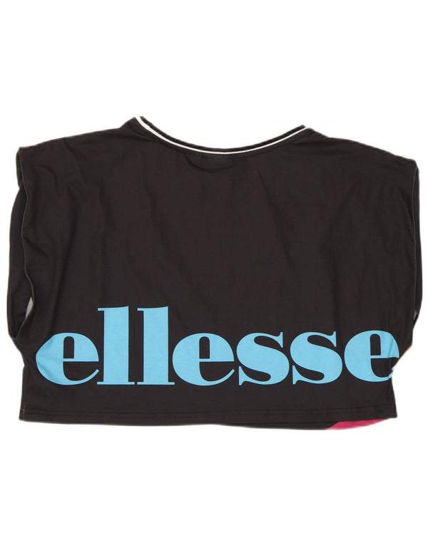 Ellesse Womens Heritage Crop Grafisk Vest Top UK 10 Small Black Striped