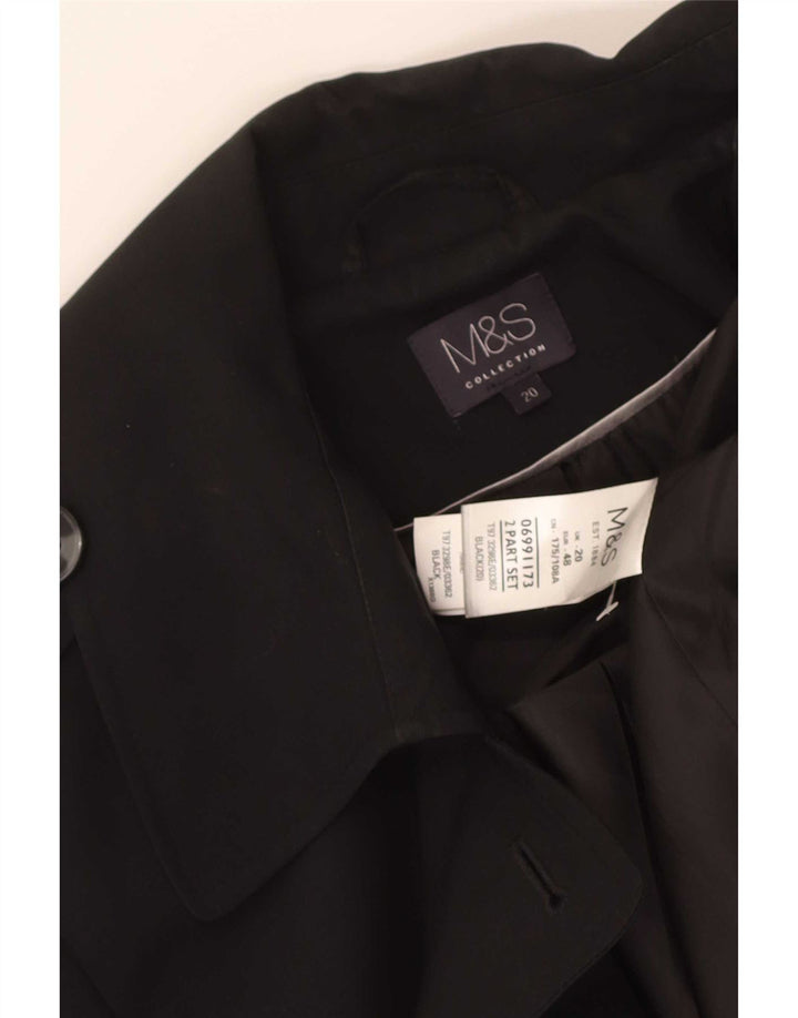Marks & Spencer Trench Coat til kvinder UK 20 2XL Sort Polyester