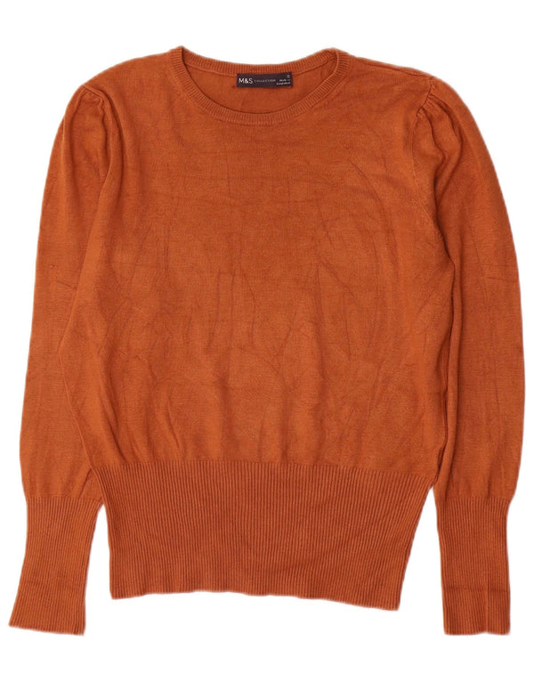 Marks & Spencer Dame Boat Neck Jumper Sweater UK 12 Medium Brown