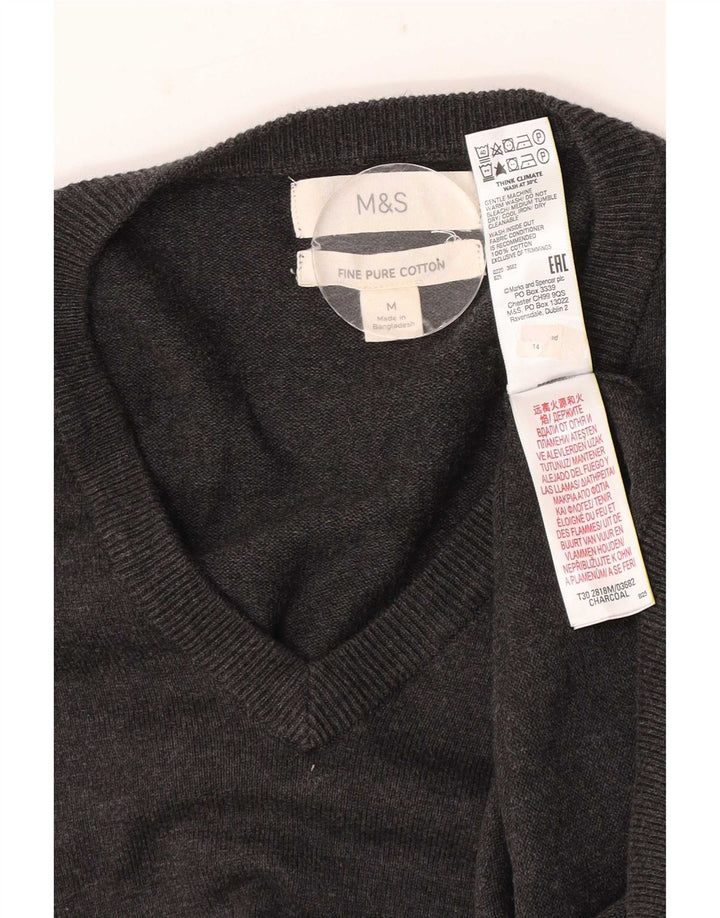 Marks & Spencer Herre V-hals sweater mellemgrå bomuld