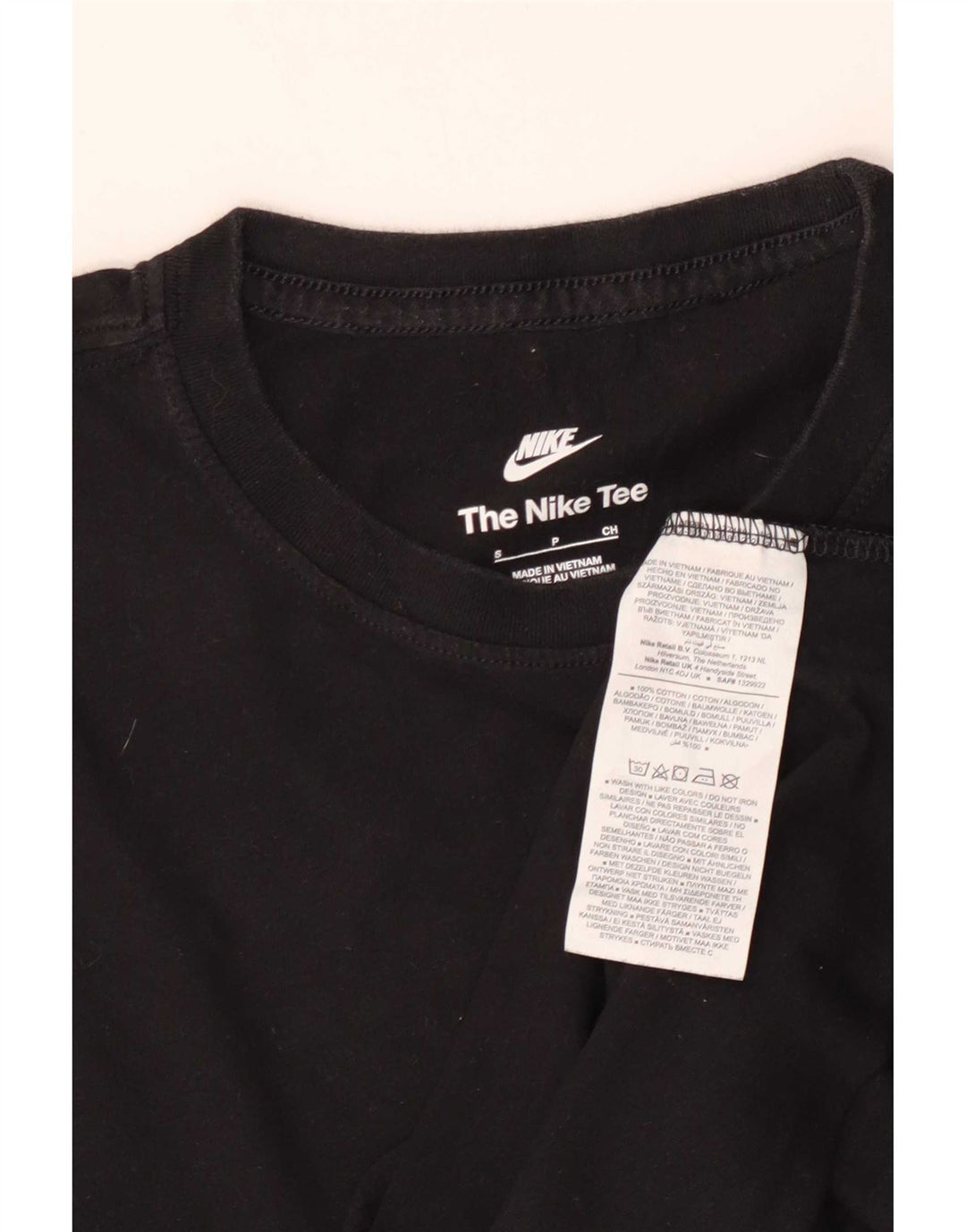 Nike Dame T-Shirt Top UK 10 Small Black Bomuld