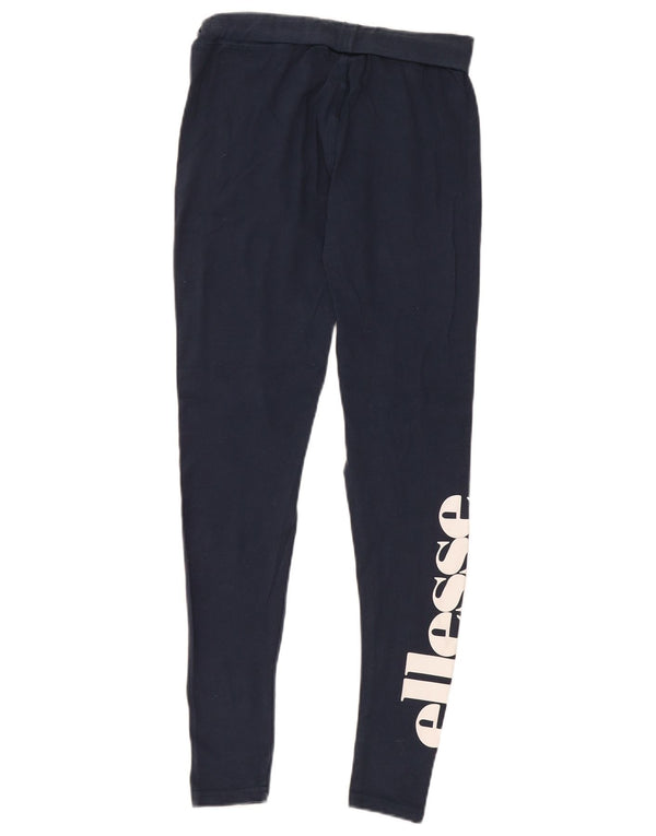 Ellesse Womens Grafiske Leggings UK 10 Small Navy Blue Bomuld
