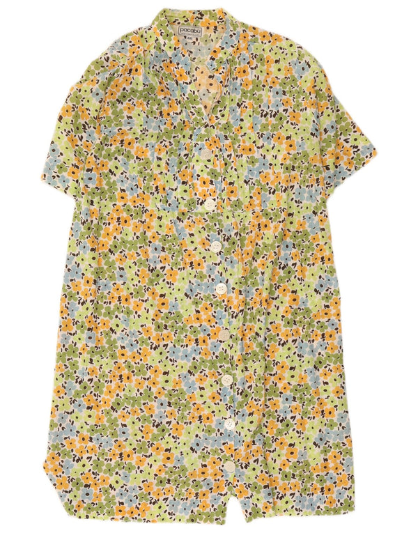 Vintage Kvinders Kortærmede Skjortekjole IT 44 Medium Multicolored Floral