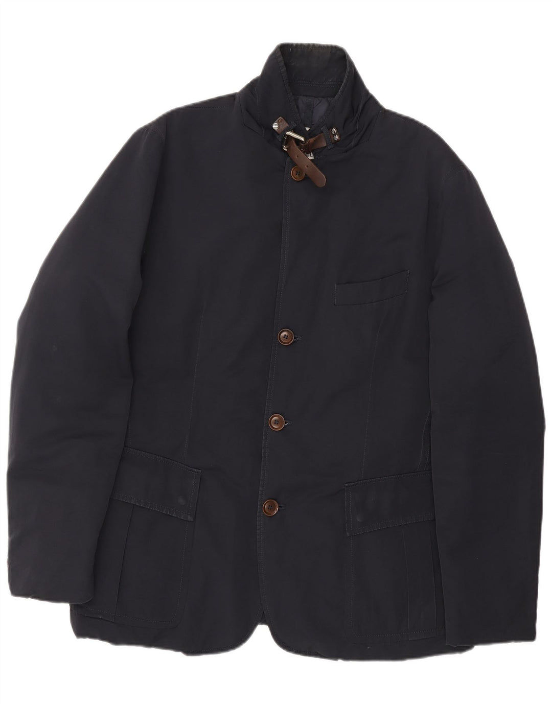 Moncler Herre polstret jakke Størrelse 4 XL Navy Blue Polyester