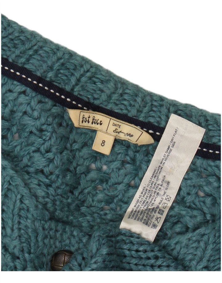 Fat Face Dame Cardigan Sweater UK 8 Small Blue Acryl