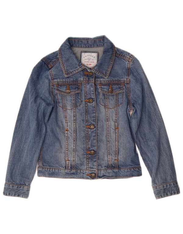 Fat Face Girls Denim Jacket 9-10 Years Blue Cotton