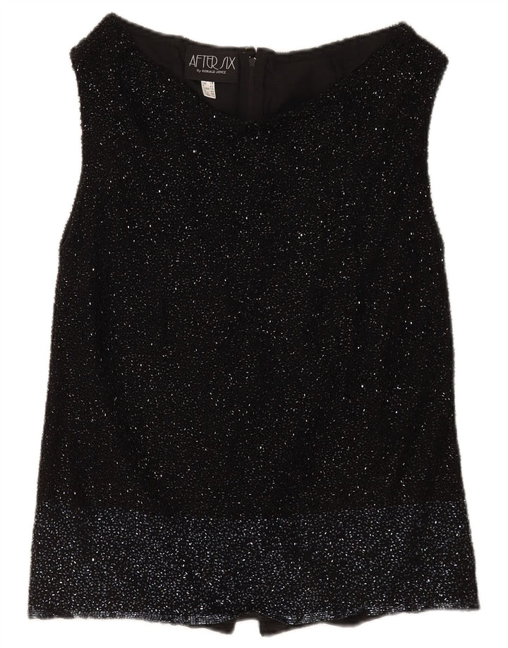 Ronald Joyce Dame ærmeløs bluse Top UK 14 Medium Sort