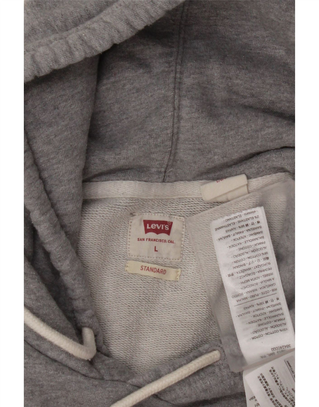 LEVI'S Herre Standard Standard Fit Grafisk Hoodie Jumper Stor Grå Bomuld