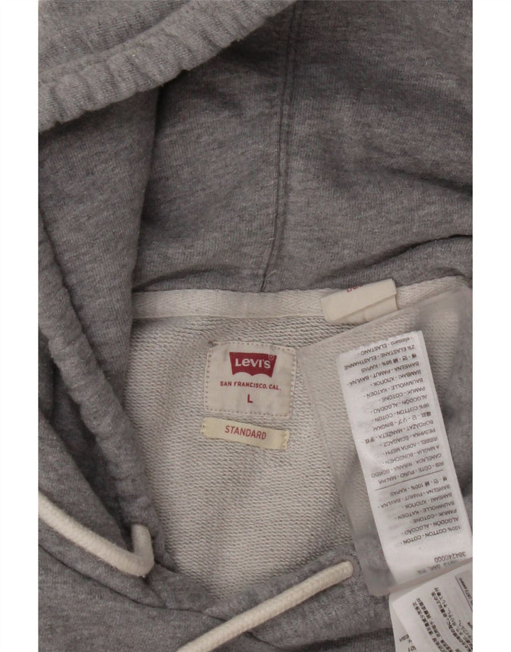 LEVI'S Herre Standard Standard Fit Grafisk Hoodie Jumper Stor Grå Bomuld