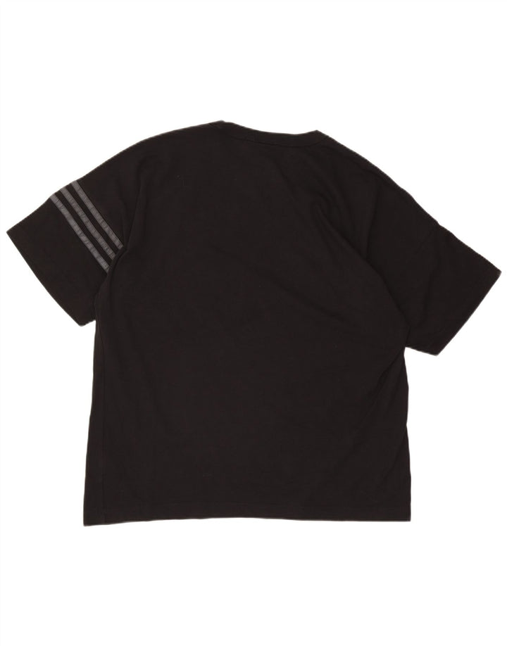 Adidas Herre T-Shirt Top Medium Sort Bomuld