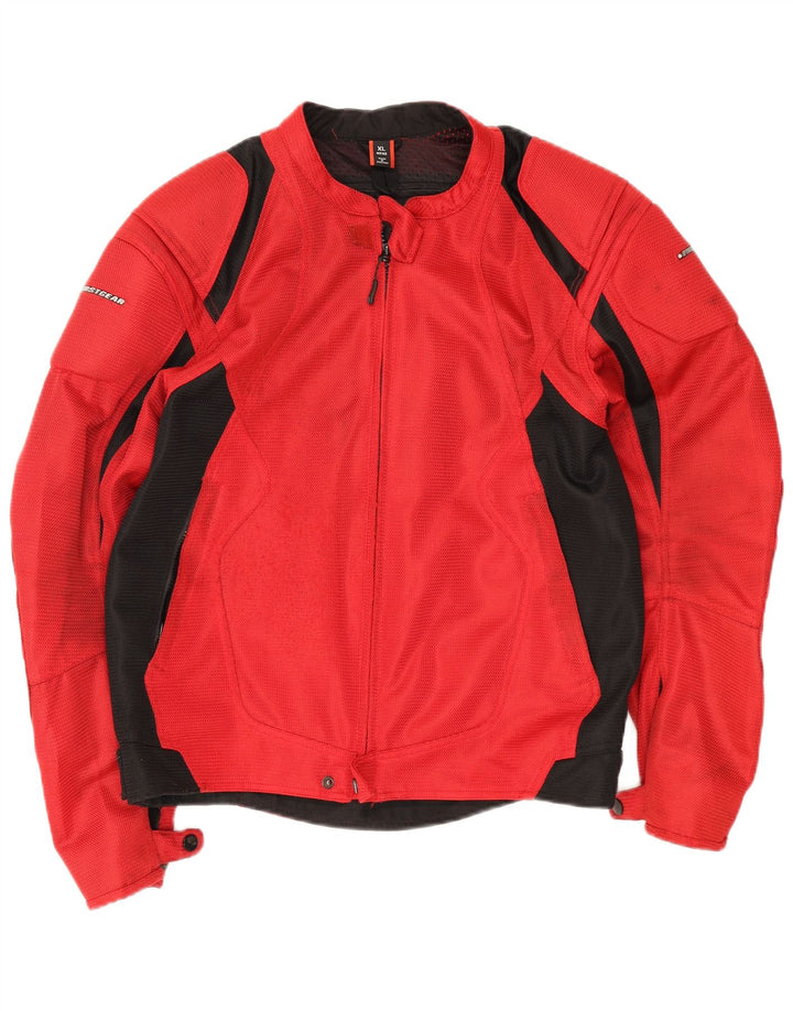 Vintage Herre Racer Jakke UK 42 XL Rød Colourblock