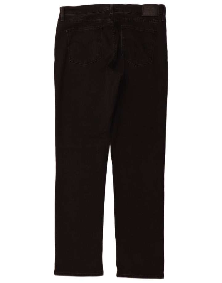 LEVI'S Dame 314 Shaping Straight Jeans W32 L32 Sort Bomuld