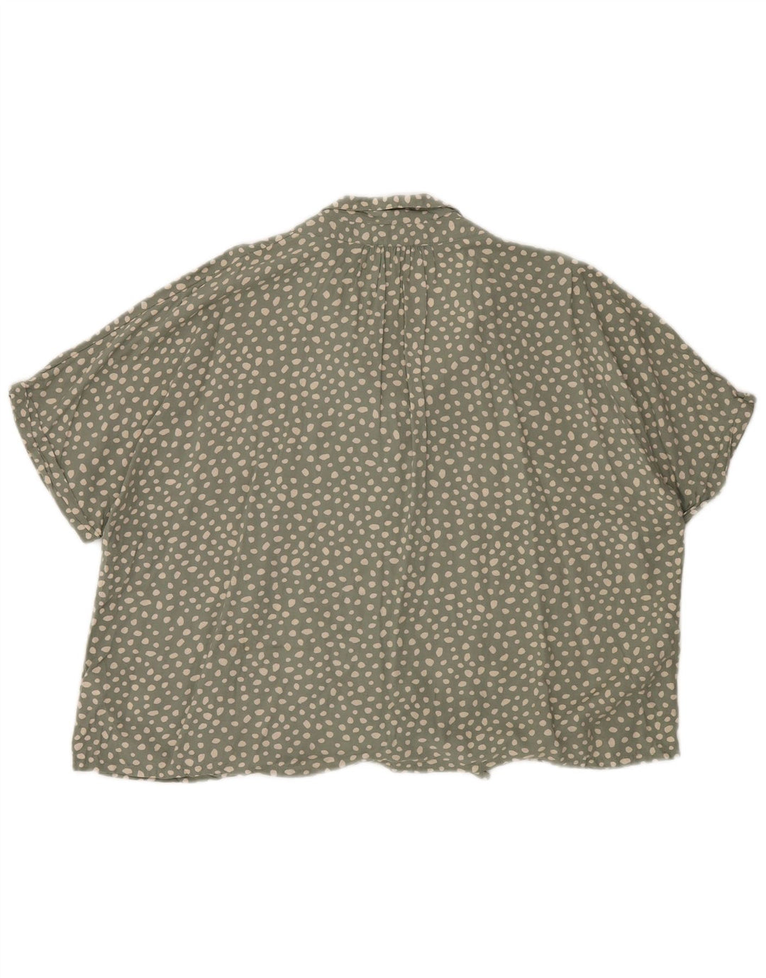 FAT FACE Dame Front Tie Shirt Bluse UK 20 2XL Grøn Plettet