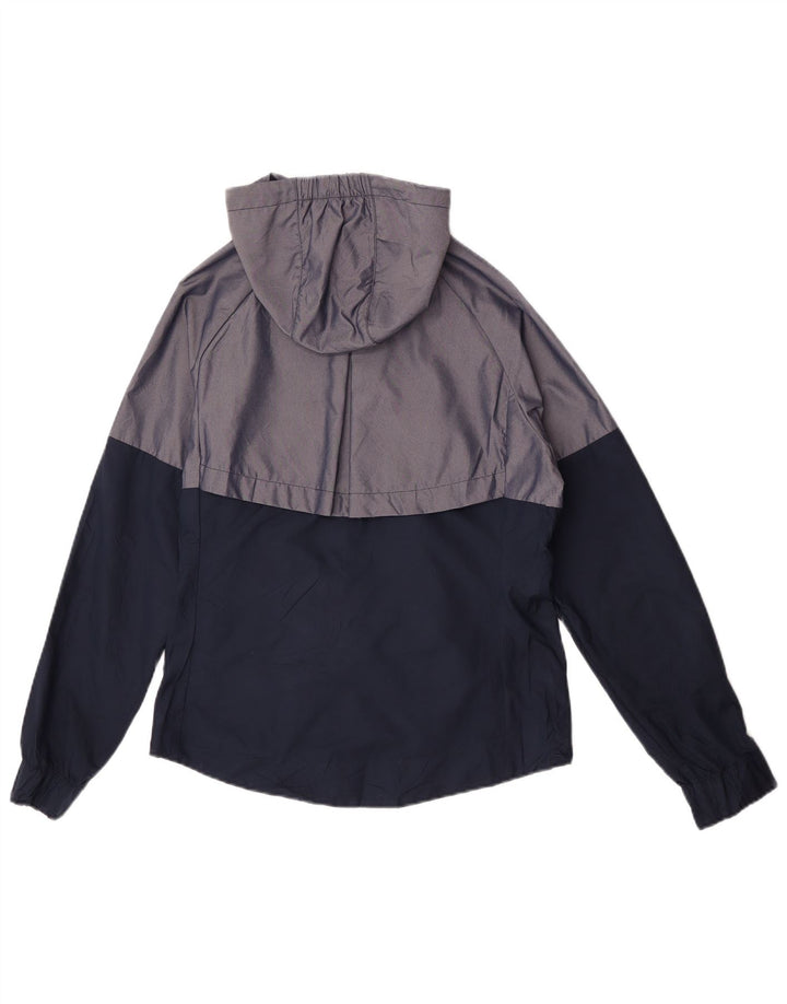 Nike Dame Hætte Oversized Regnjakke UK 10 Small Grey Colourblock Nylon