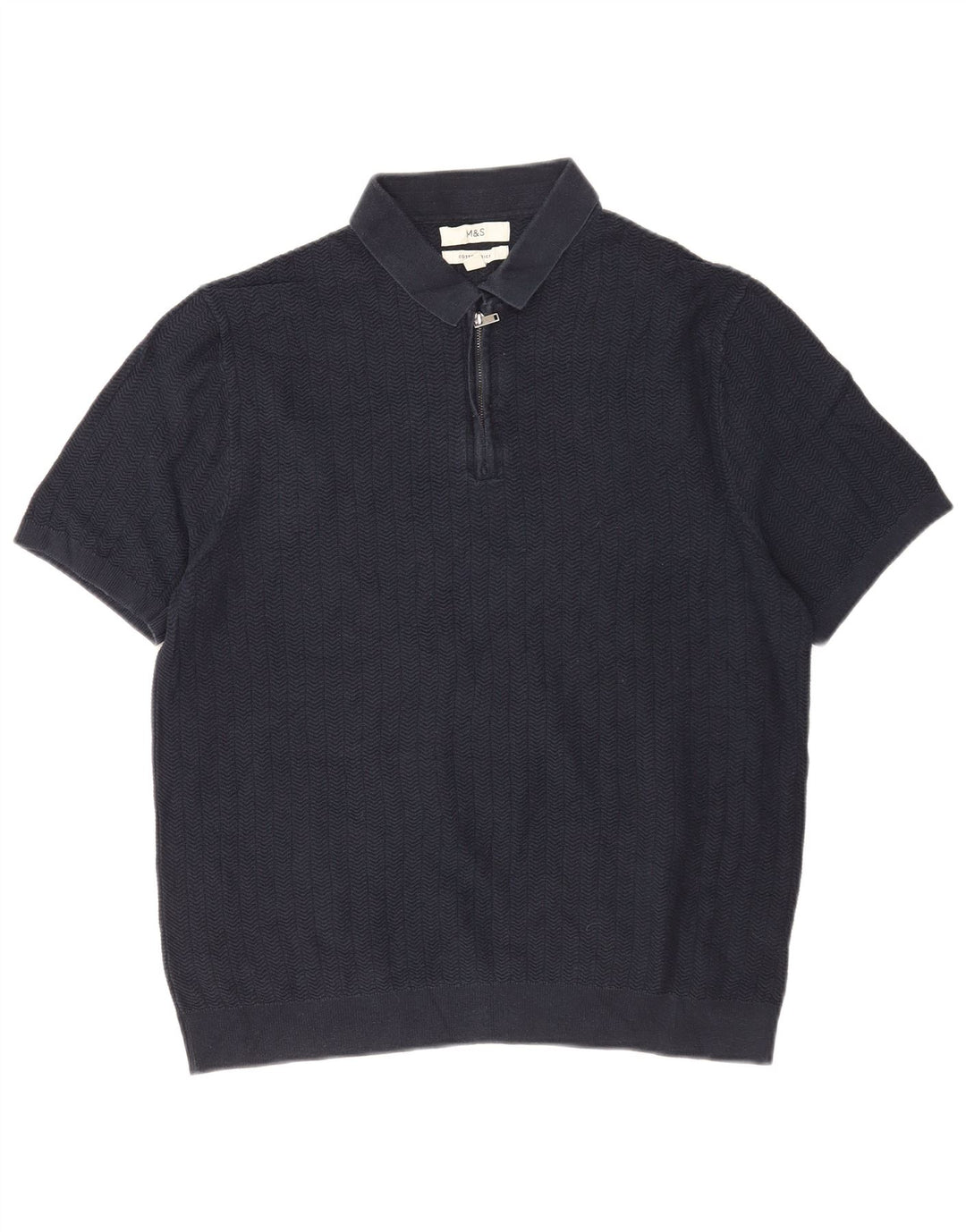 Marks & Spencer Herre Polo Neck Jumper Sweater Stor Marineblå Sildeben
