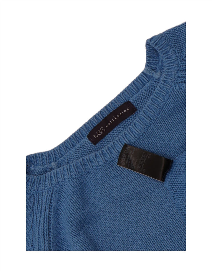 Marks & Spencer Dame Oversized Boat Neck Jumper Sweater UK 10 Small Blue