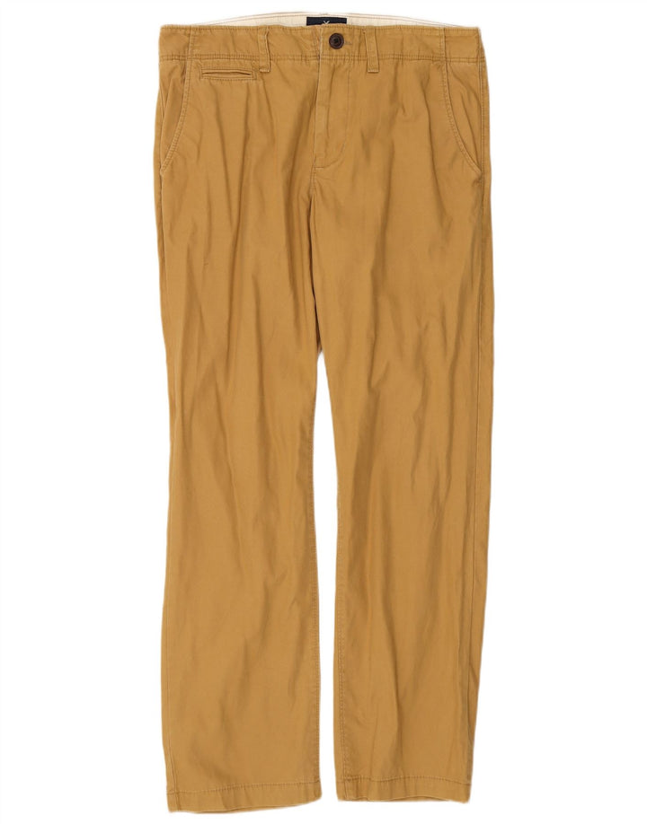 AMERICAN EAGLE Straight Chino-bukser til mænd W32 L32 Brun bomuld
