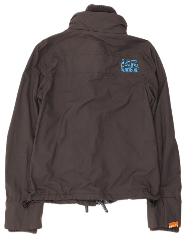 Superdry Womens The Windcheater Graphic Rain Jacket UK 10 Small Grey Nylon