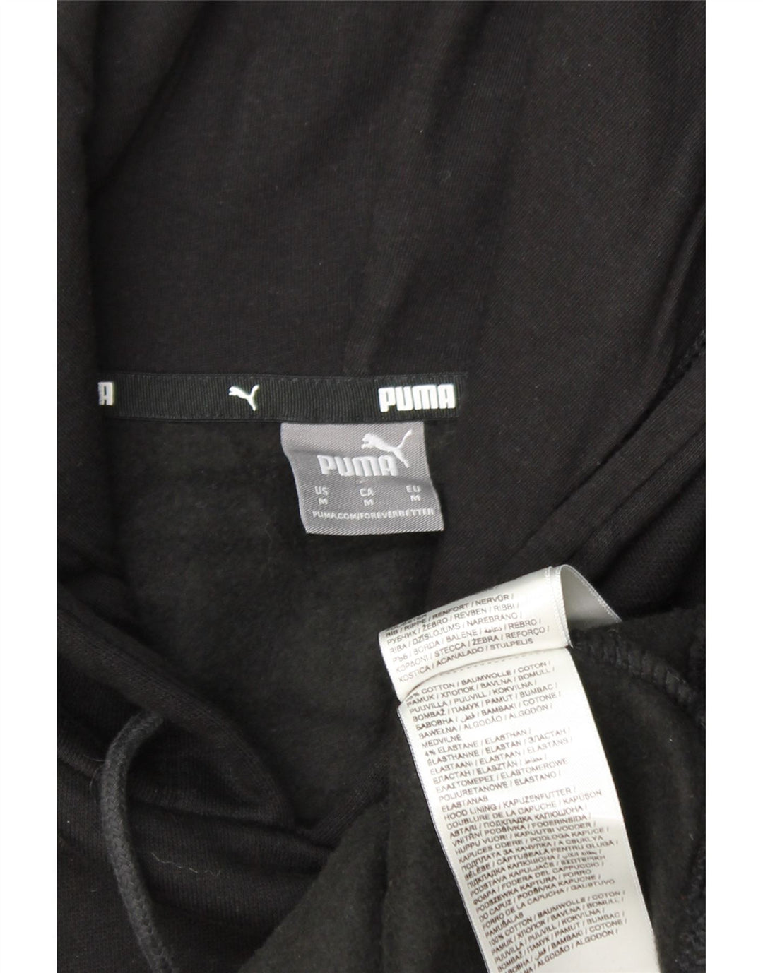 PUMA Grafisk hættetrøje til kvinder UK 14 Medium Sort bomuld