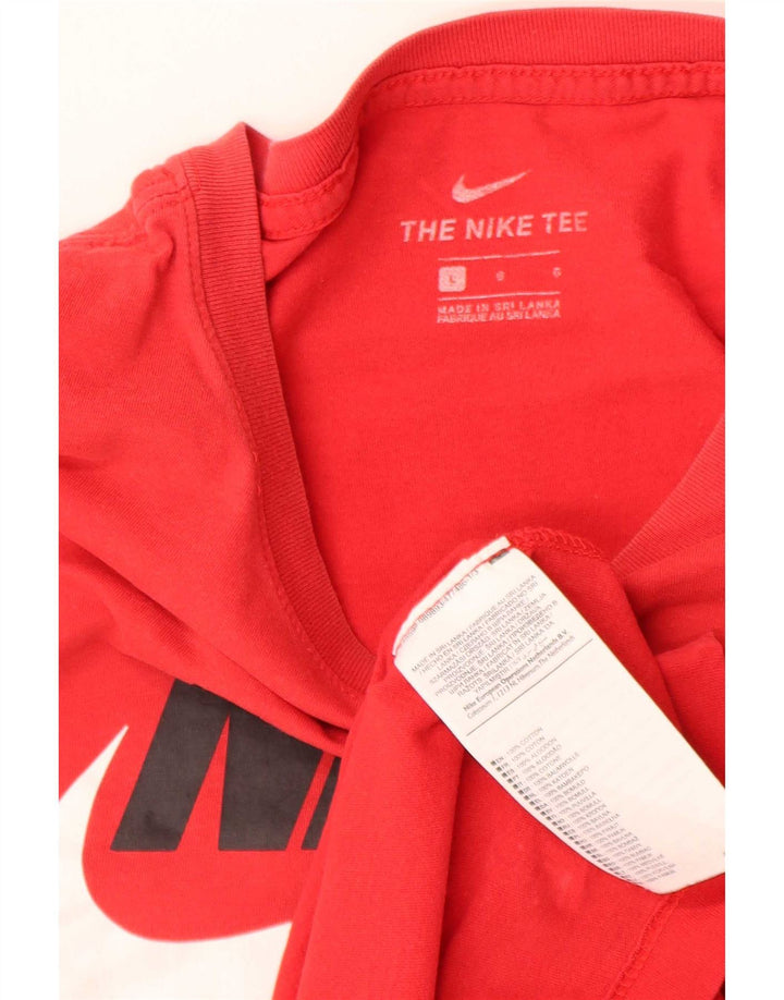 Nike grafisk T-shirt top til mænd, stor rød bomuld