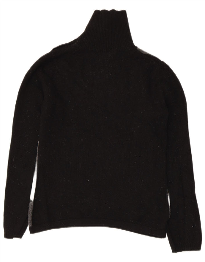 Max Mara Dame Weekend Button Neck Jumper Sweater UK 12 Medium Black