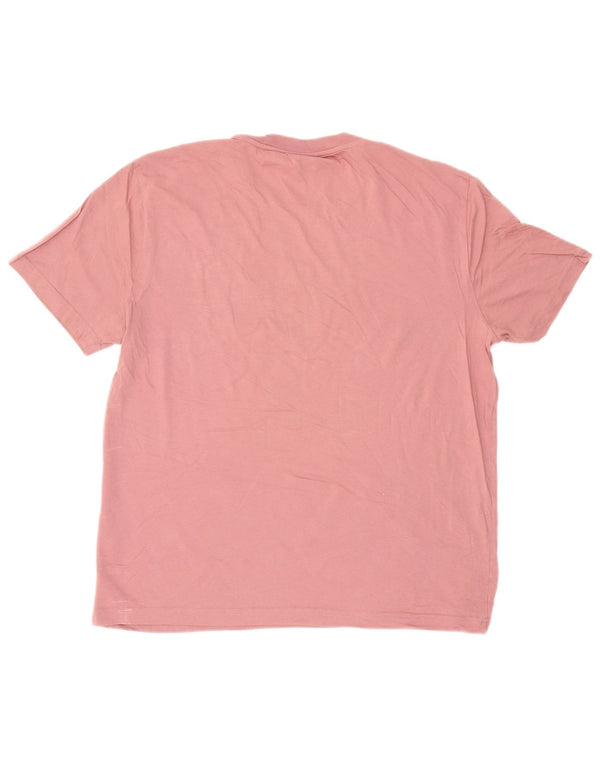 CALVIN KLEIN Dame grafisk T-shirt Top UK 18 XL Pink Bomuld