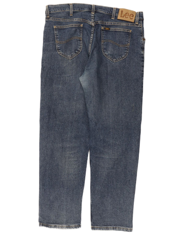 LEE Herre Brooklyn Straight Jeans W38 L30 Blå Bomuld