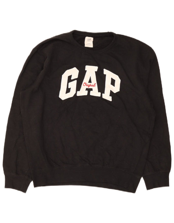 Gap Herre Grafisk Sweatshirt Jumper Medium Sort Bomuld