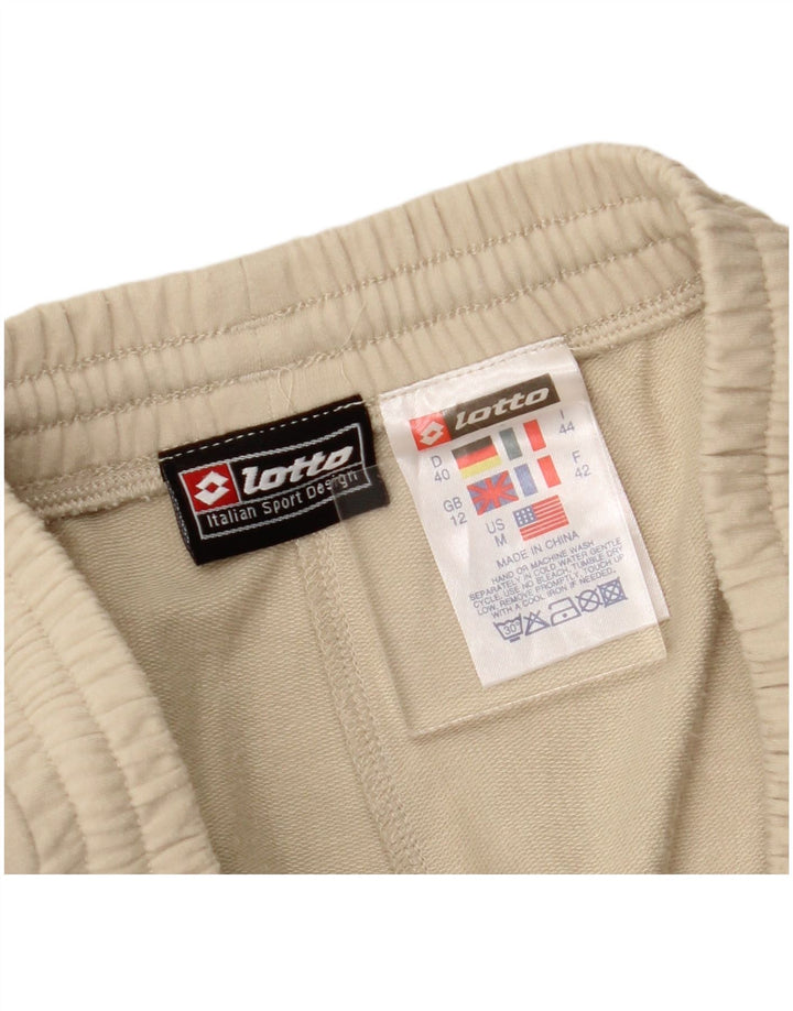 LOTTO Womens Tracksuit Trousers UK 12 Medium Beige Cotton