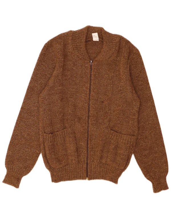 VINTAGE Herre cardigan sweater, lille brun flækket