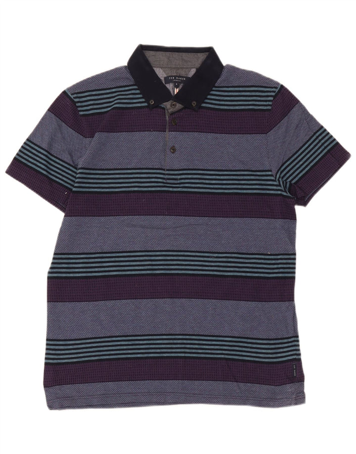 Ted Baker herre poloshirt str. 4 Stor flerfarvet stribet bomuld