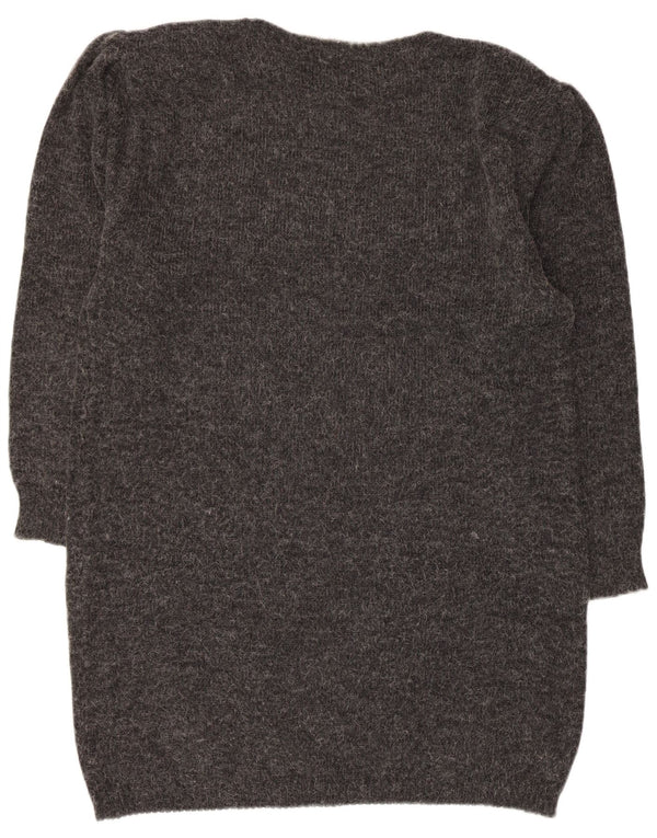 Kappler Dame Oversized Jumper Kjole UK 10 Small Grey Colourblock Acryl