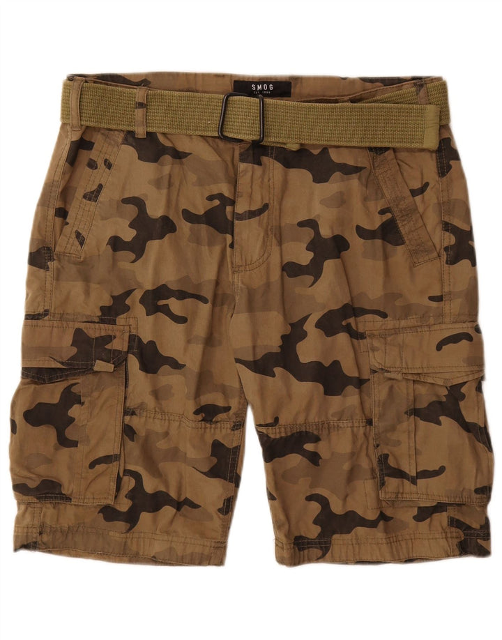 Smog Herre Cargo Shorts Medium W32 Brun Camouflage