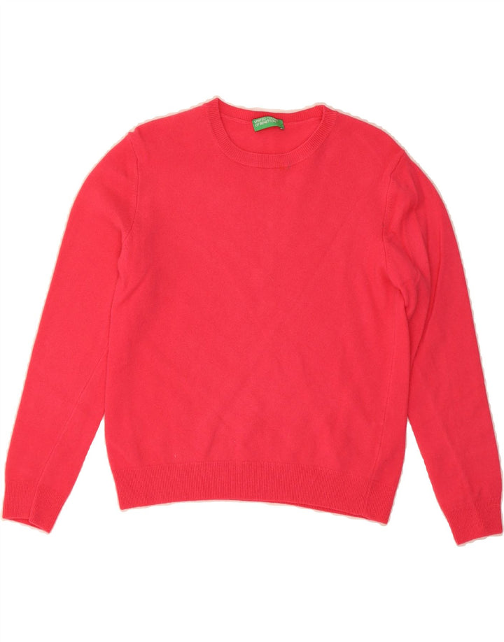 BENETTON Womens Crew Neck Jumper Sweater UK 14 Large Red Wool Vintage Benetton and Second-Hand Benetton from Messina Hembry 