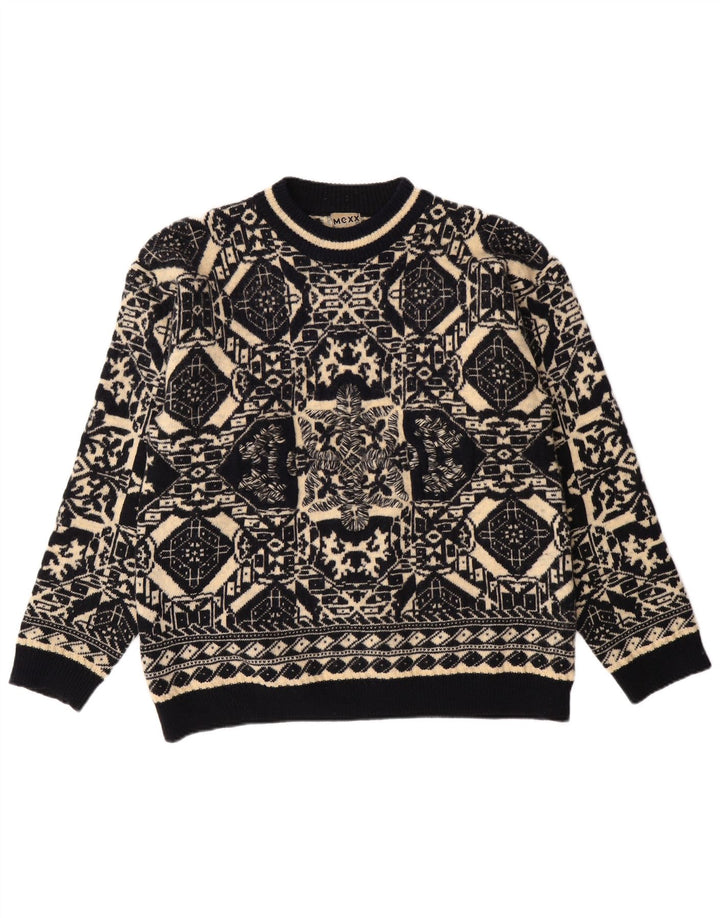 MEXX dame sweater med rund hals DK 16 Stor flerfarvet geometrisk