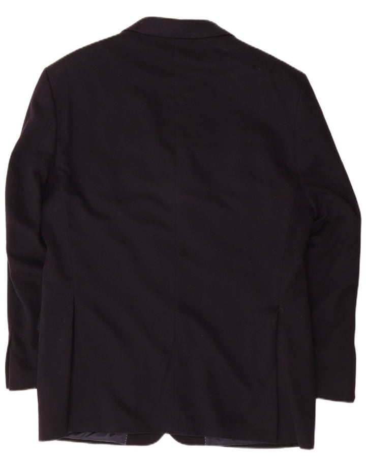 Daniels & Korff Herre 3 Button Blazer Jacket IT 50 Large Navy Blue Cashmere